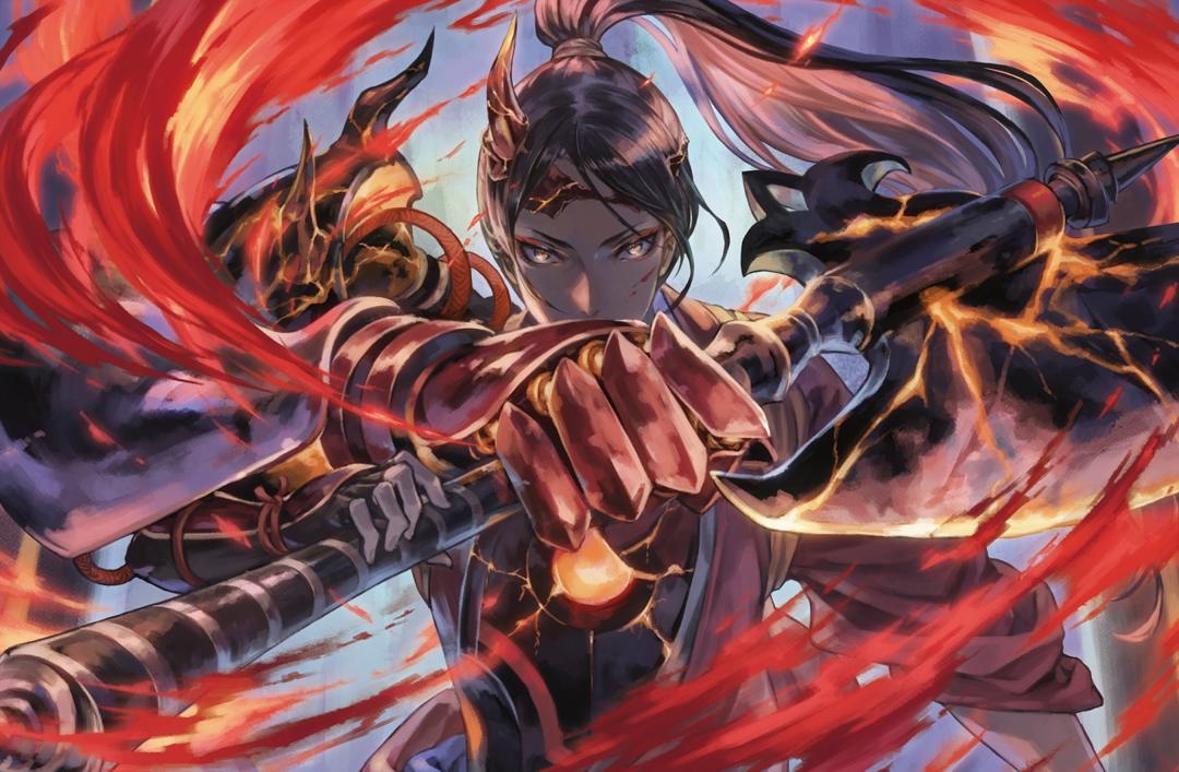 아사리 사령관 리소나 – 전용 매직 더 개더링 카미가와: 네온 다이너스티 프리뷰 카드